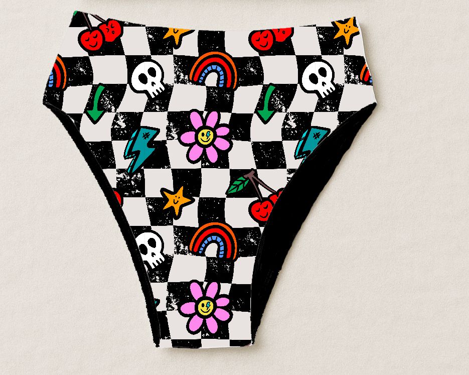 Cueca Bettie Wavy Checks - Por encomenda