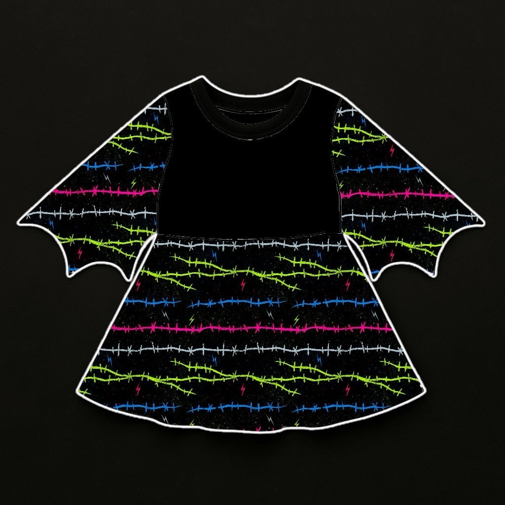Bat Dress Frankenstitches - Por Encomenda