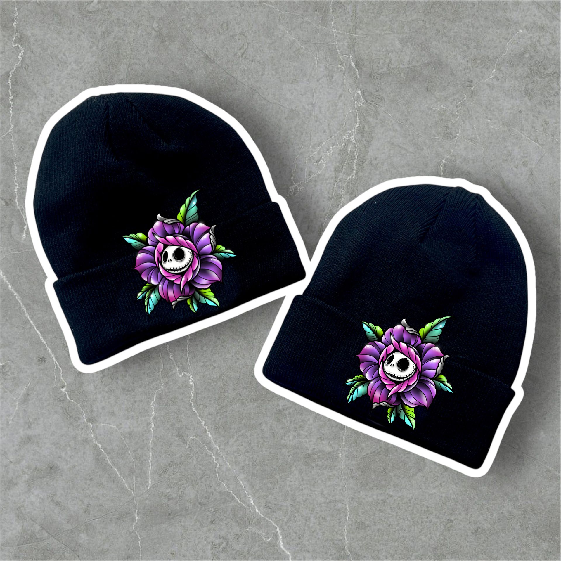 Gorro de Malha Preto Jack Flower - Por Encomenda