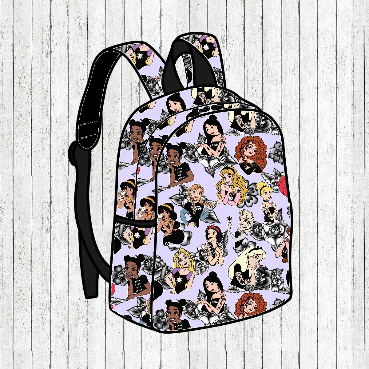Mini-Mochila Tattooed Princesses - Por Encomenda