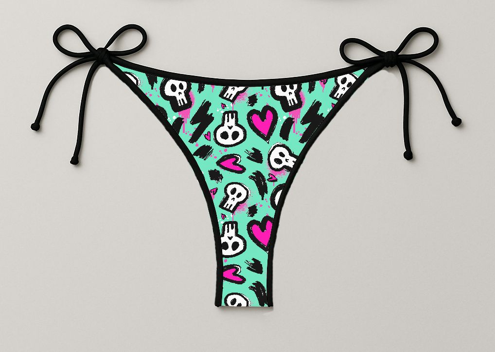 Cueca Anitta Skull Hearts - Por encomenda