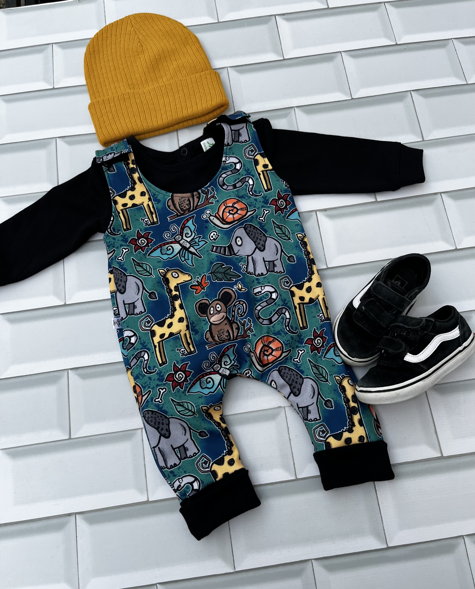 Jardineiras Grow With Me Spooky Animals - 6/12m