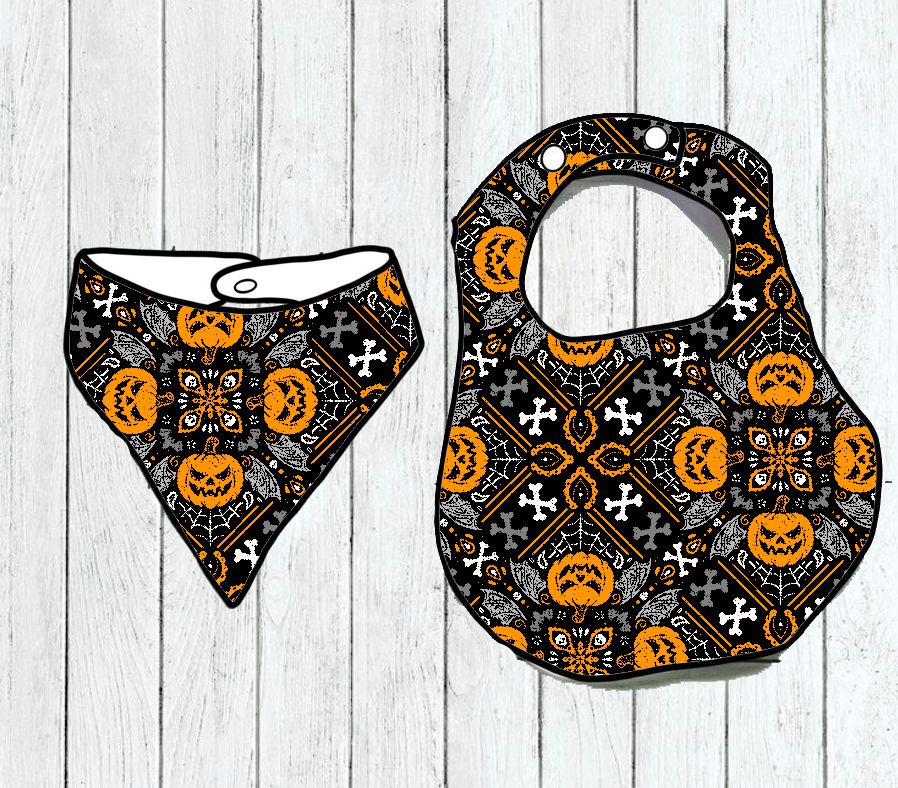 Babetes Redondos ou Bandana Halloween Bandana - Por Encomenda