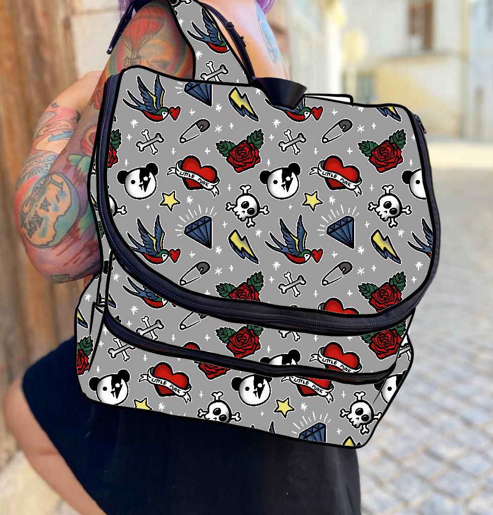 Mochila Busy Mom Little Punk Cinza - Por Encomenda