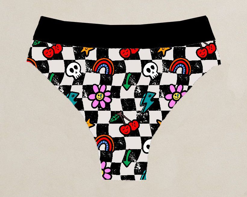 Cueca Marilyn Wavy Checks - Por encomenda