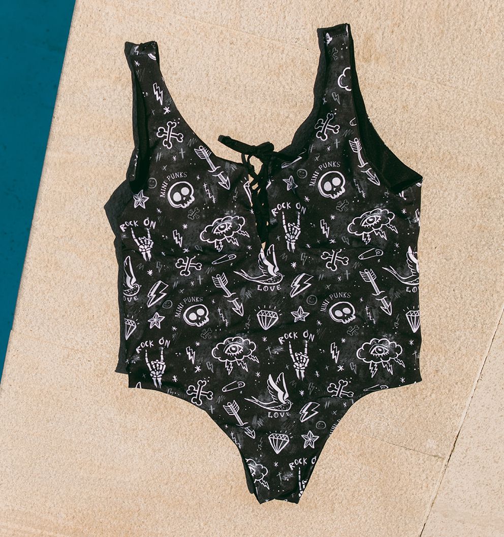 Fato de Banho Straps Wavy Checks - Por encomenda