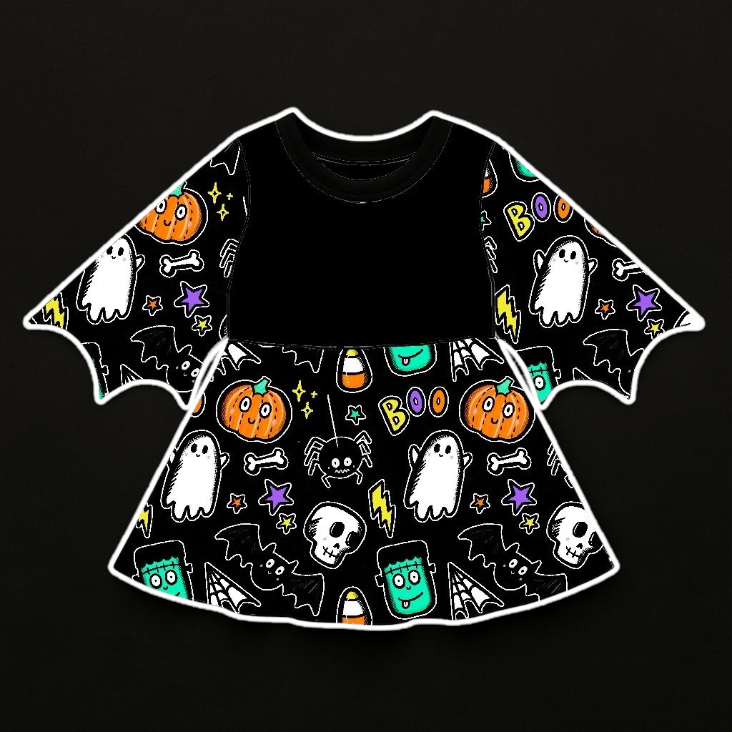 Bat Dress Halloween Doodle - Por Encomenda
