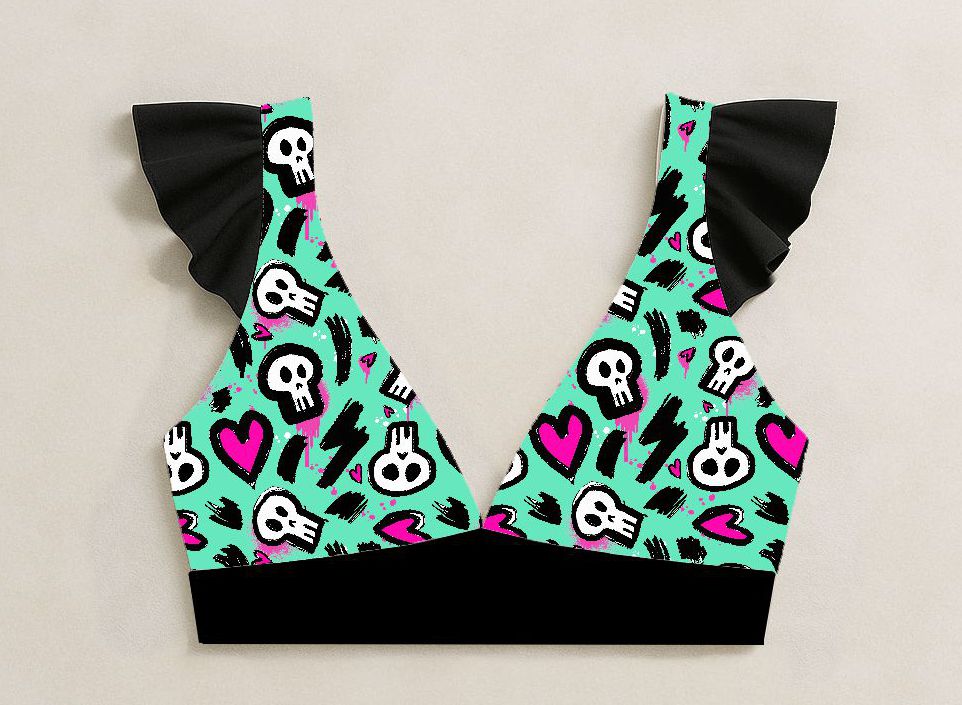 Soutien Marilyn Skull Hearts - Por encomenda