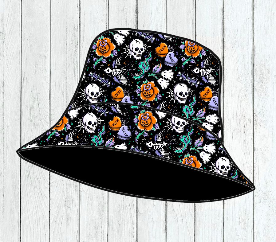 Chapéu de Sol Criança Halloween Tattoos - Por Encomenda