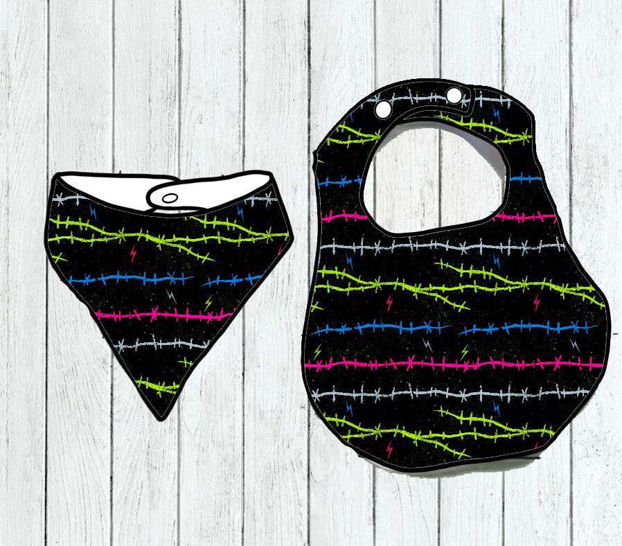 Babetes Redondos ou Bandana Frankenstripes - Por Encomenda
