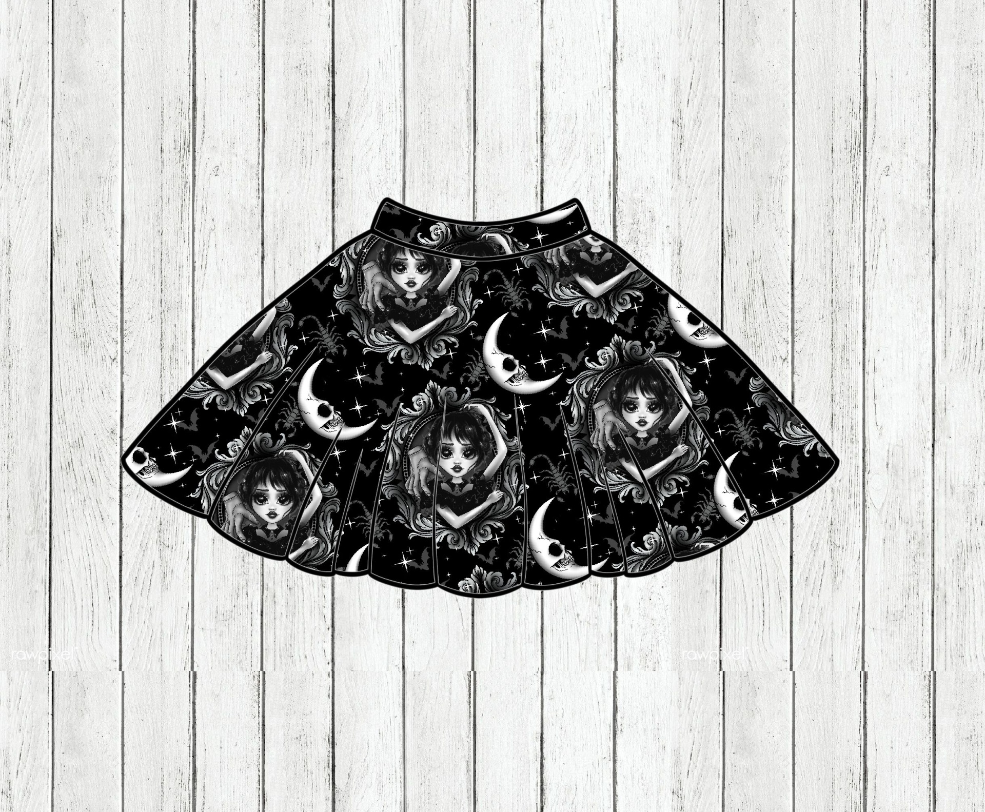 Saia Rodada Wednesday Moon - Por Encomenda