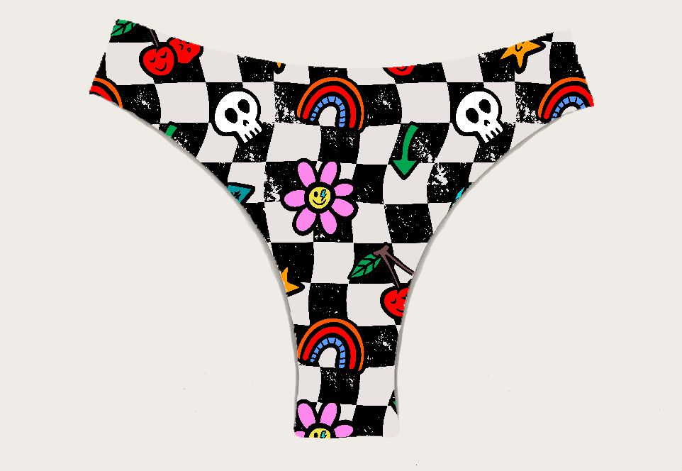 Cueca Jackie Wavy Checks - Por encomenda