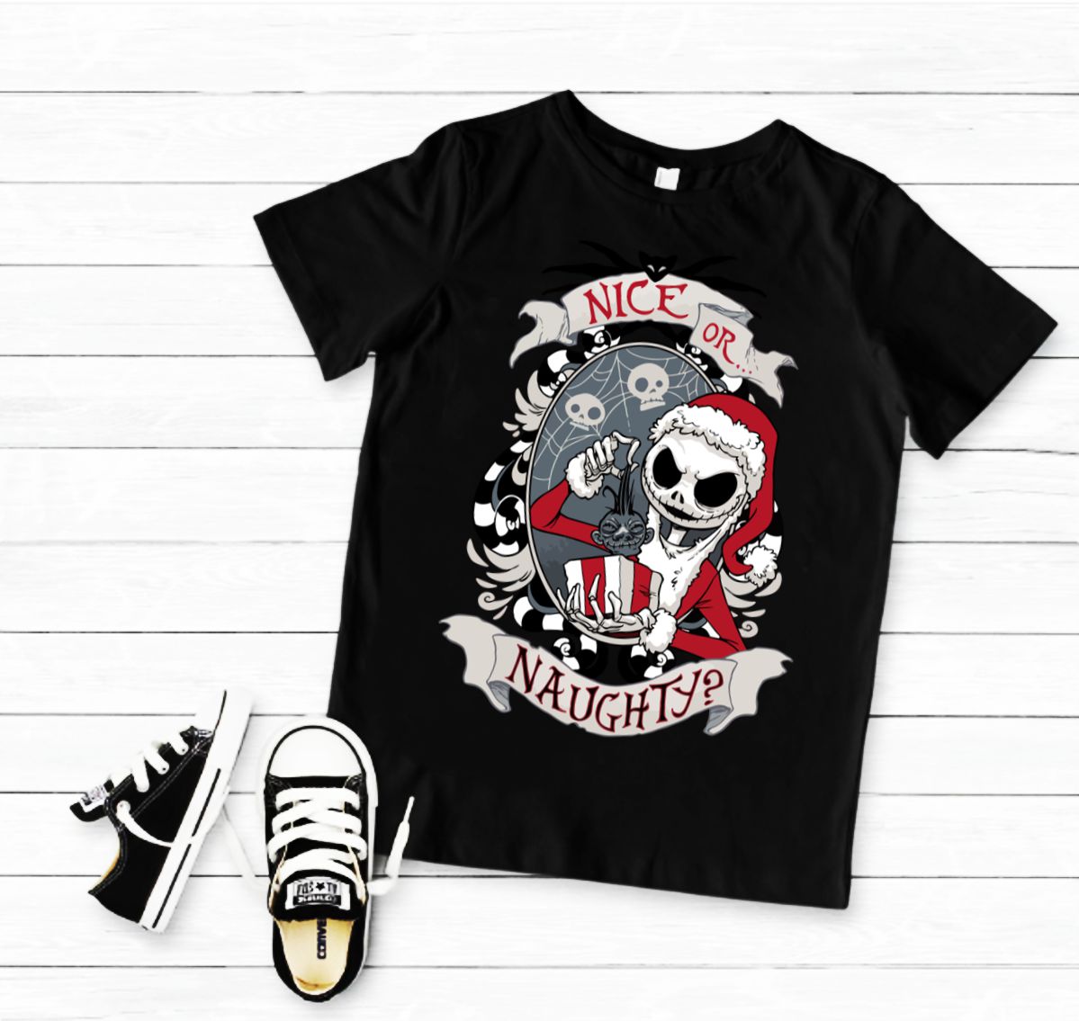 T-shirt Naughty or Nice - Adulto