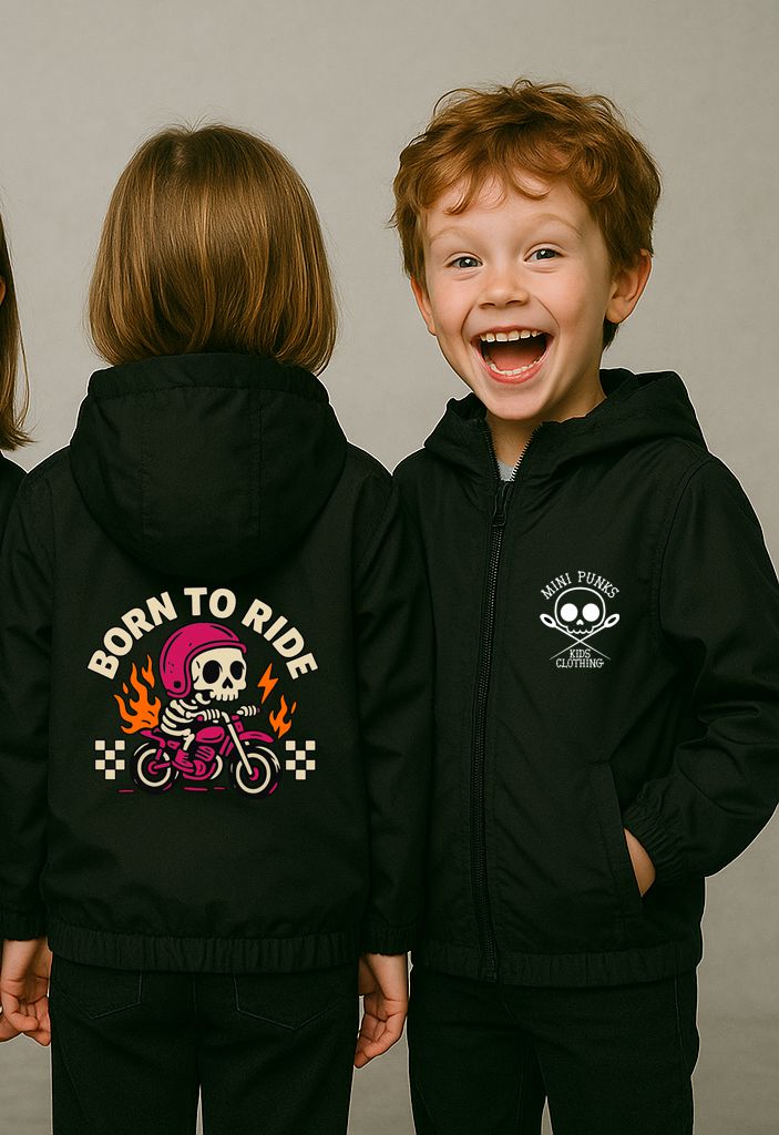 Corta-Vento Impermeável Born to Ride Rosa - Criança