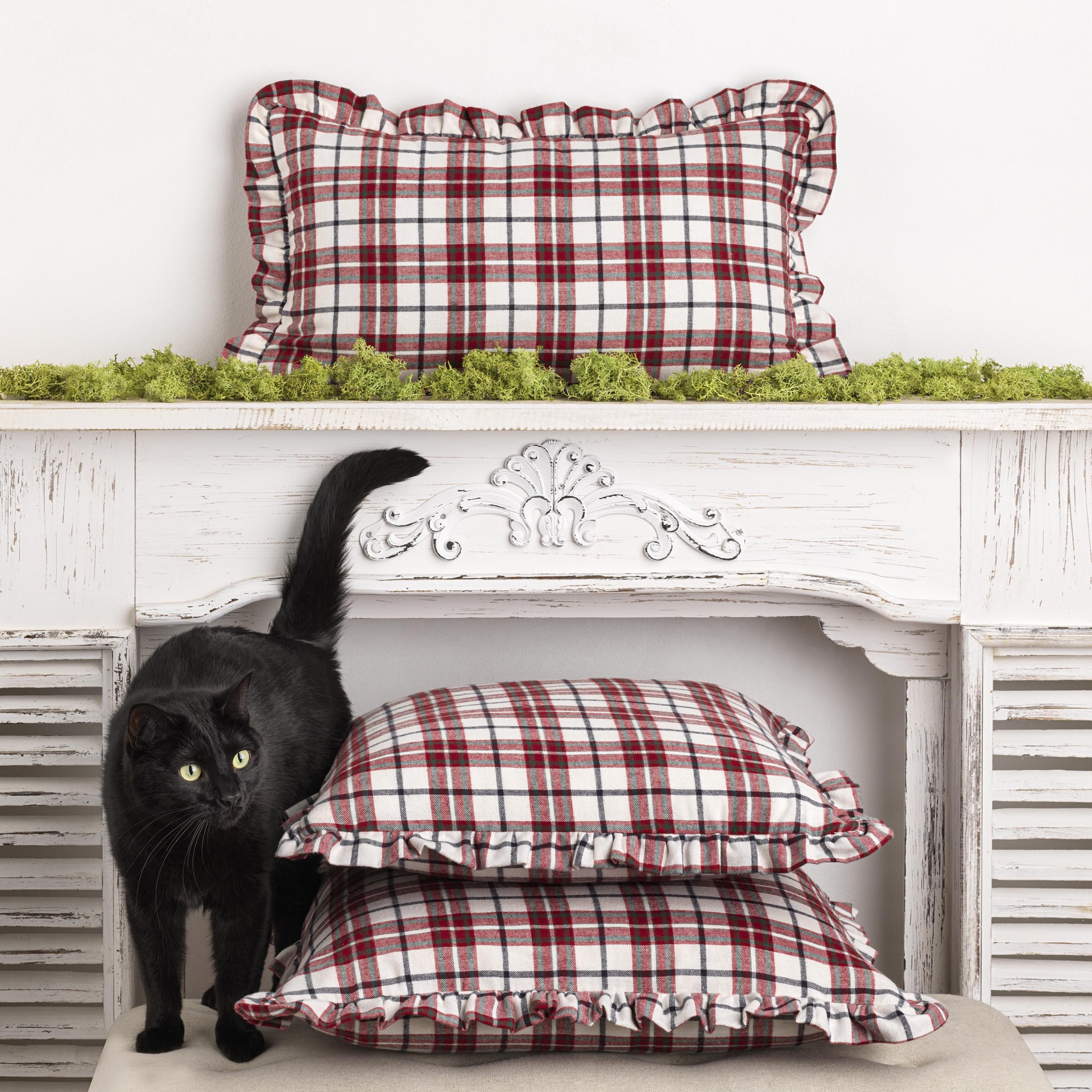 Capa de Almofada Flanela Tartan