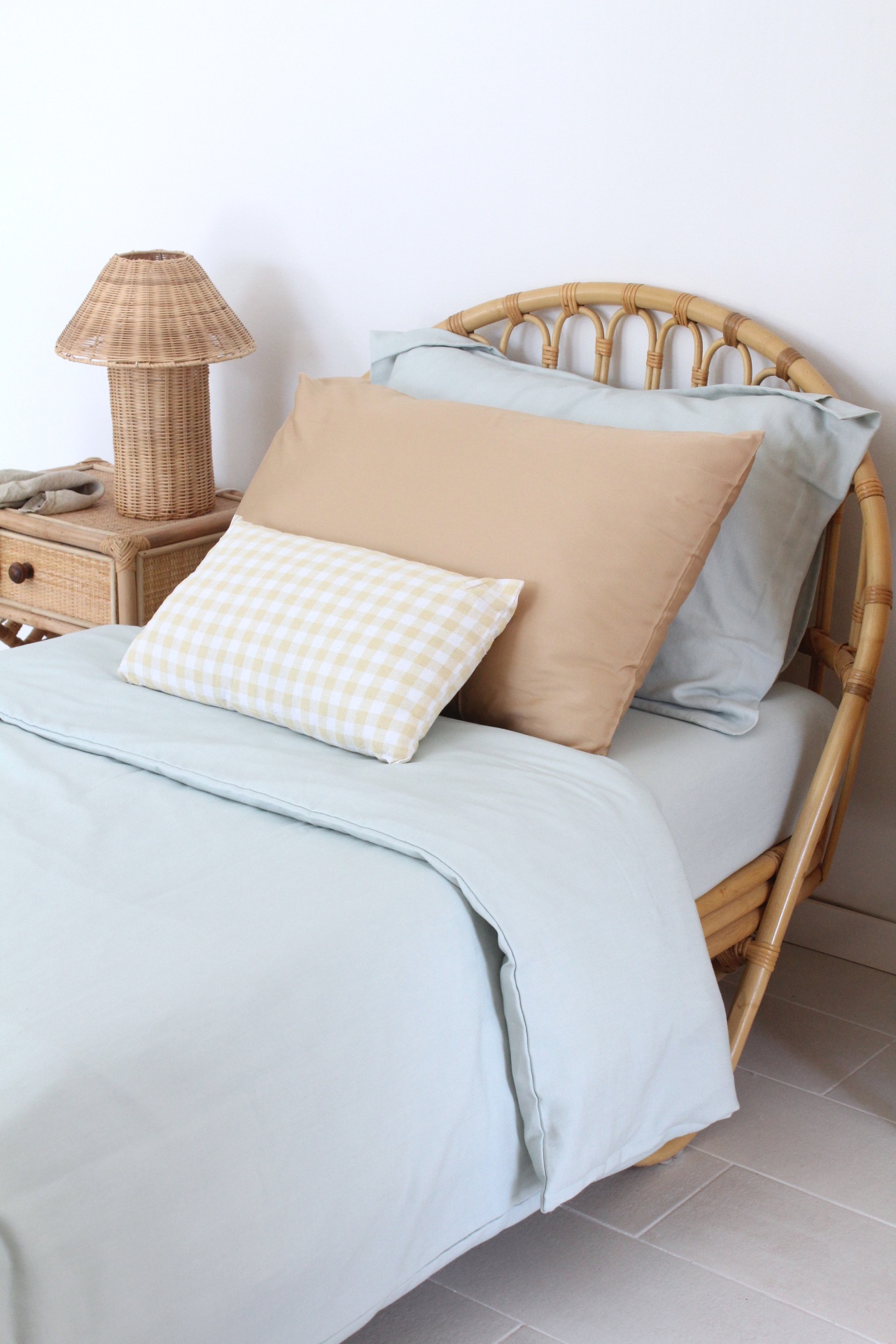 Conjunto de Cama Verde Água