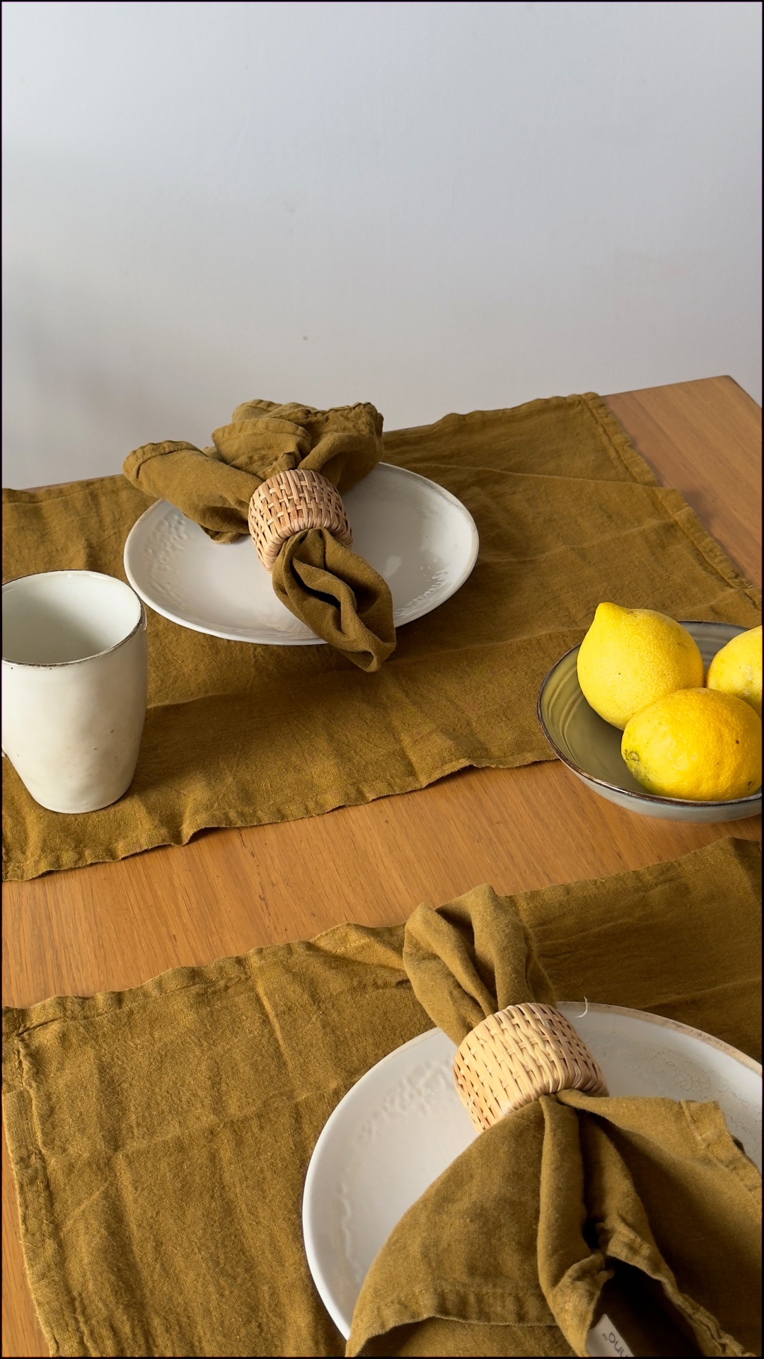 Individuais 100% Linho Ocre (Pack de 2)