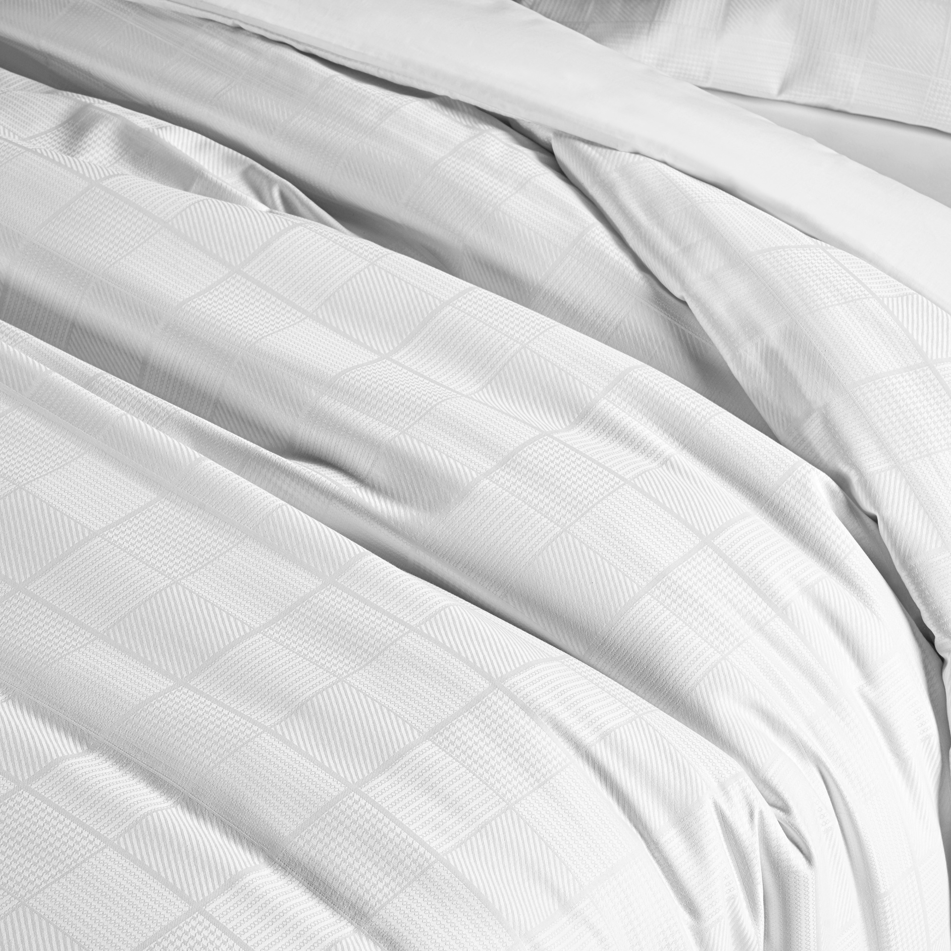 Conjunto de Cama Branco Xadrez