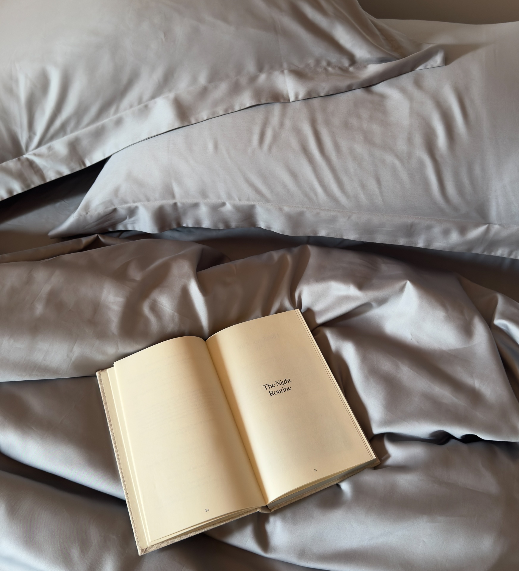 Conjunto de Cama de Cetim Cinza Claro