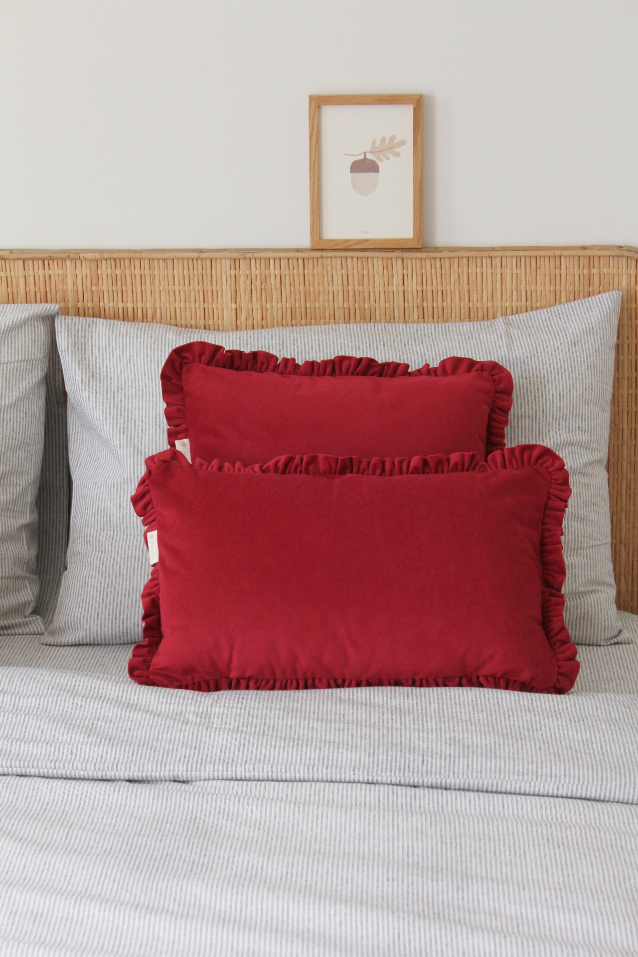 Capa de Almofada Veludo com Folho