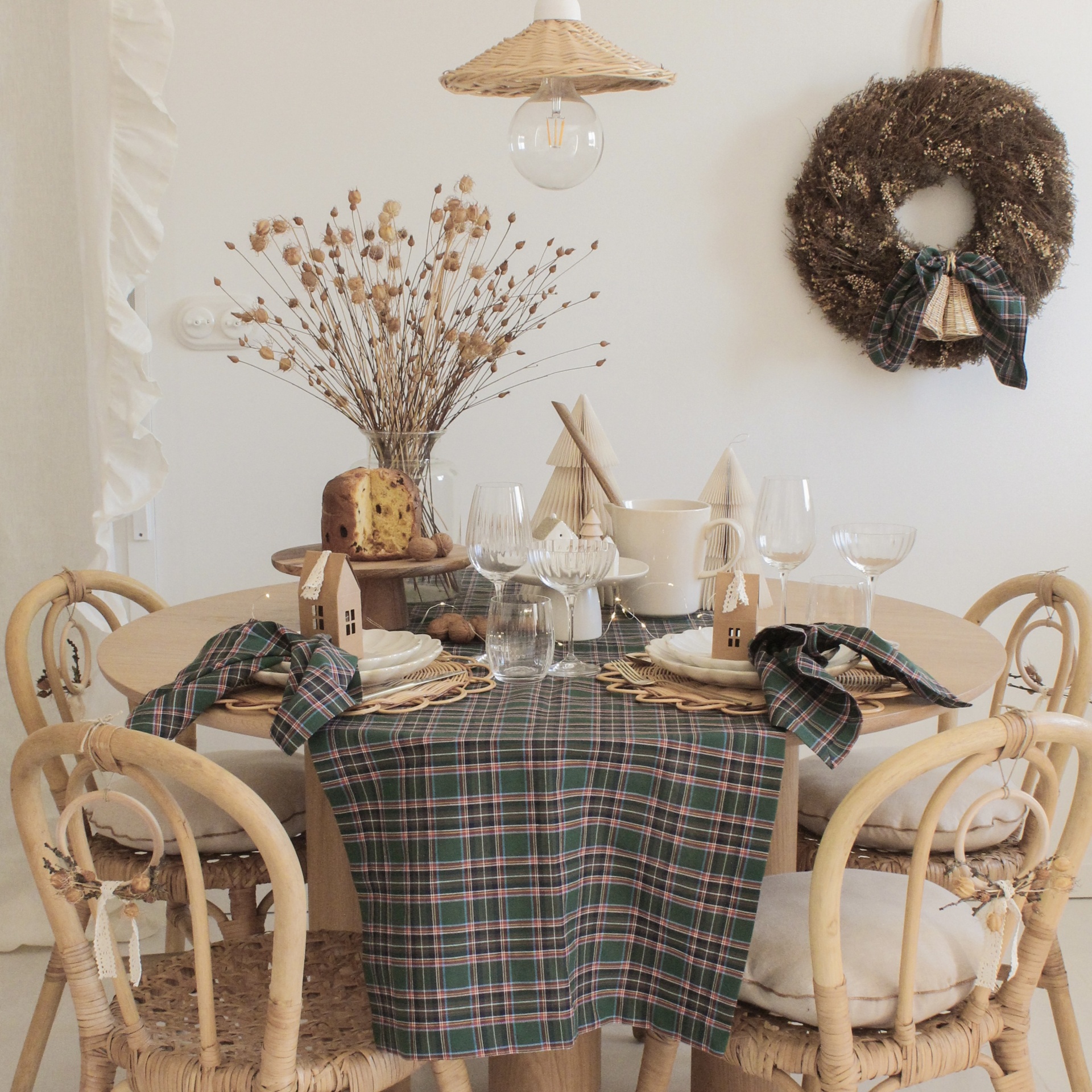 Caminho de Mesa Tartan Verde