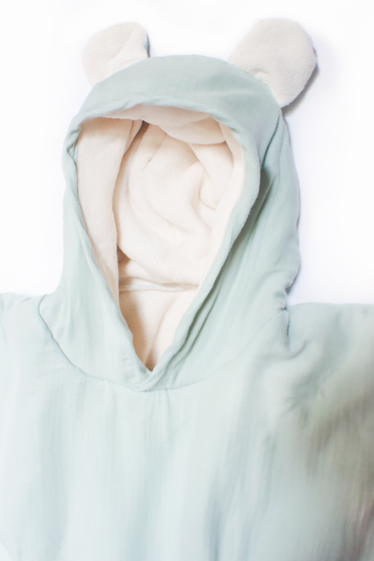 Poncho de Banho com Capuz Verde Água