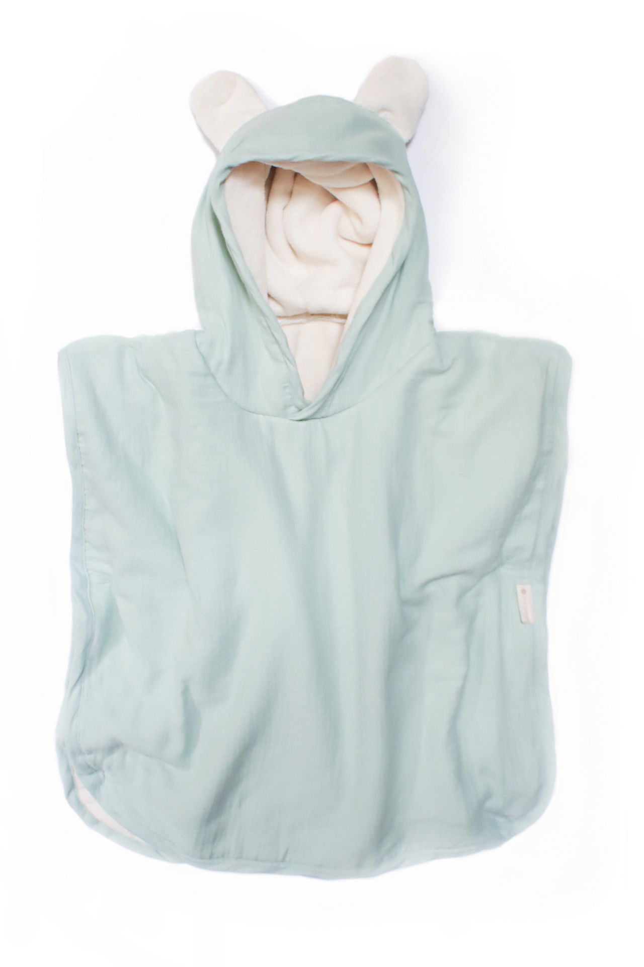 Poncho de Banho com Capuz Verde Água