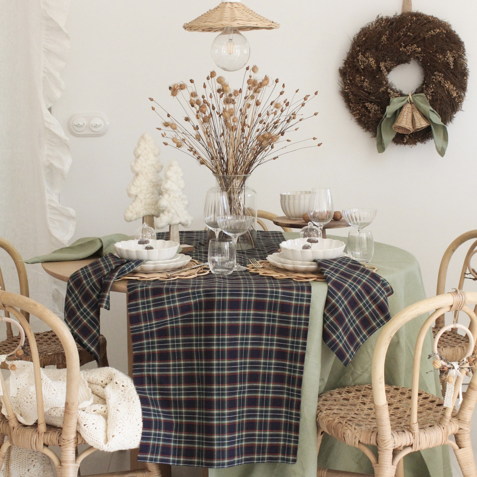 Caminho de Mesa Tartan Azul