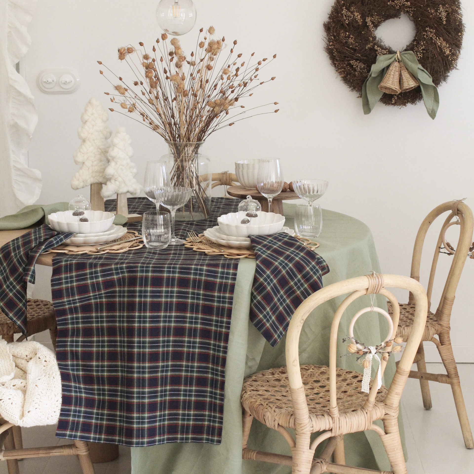 Caminho de Mesa Tartan Azul