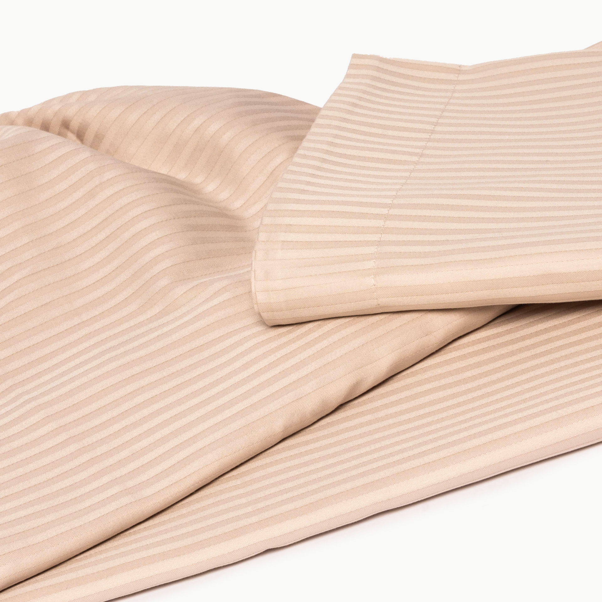 Conjunto de Lençóis de Cetim Riscas Pérola Rosa