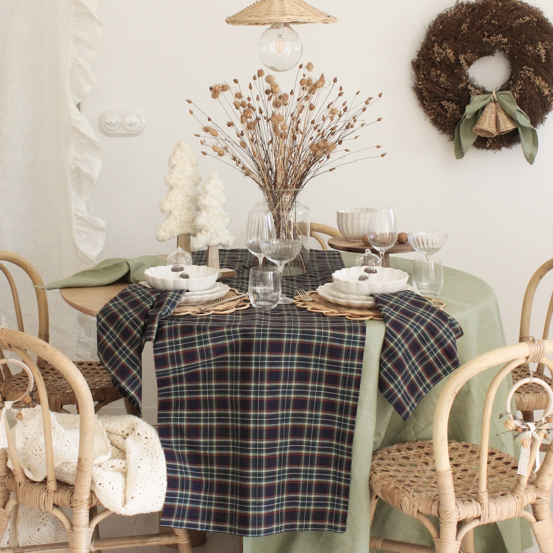 Caminho de Mesa Tartan Azul