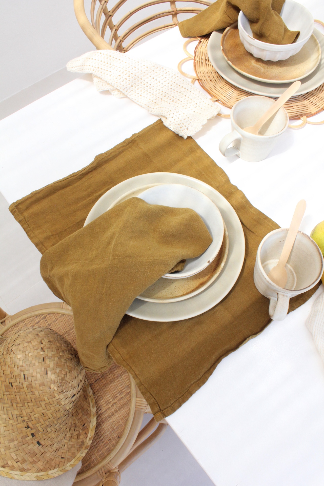 Individuais 100% Linho Ocre (Pack de 2)