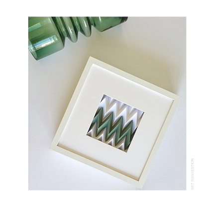 ZIGZAG Mini Wall Art | Arte em Papel | Handmade | Verde | Branco
