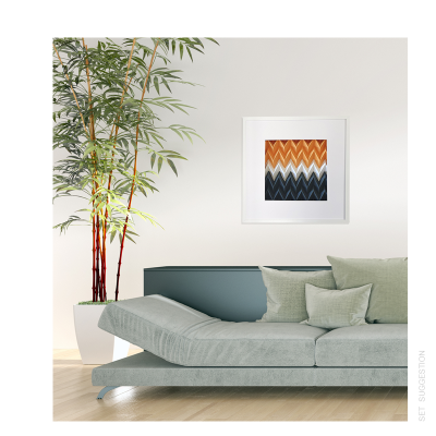 ZIGZAG wall art | Arte em Papel | Laranja | Cinza | Branco