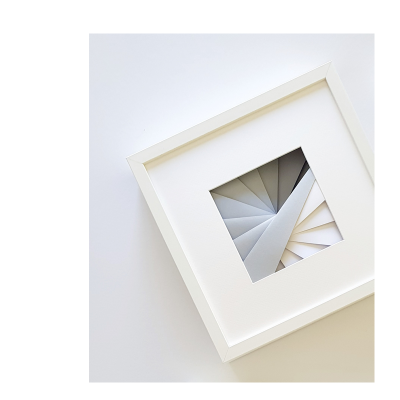 ESCADA Mini Wall Art | Arte em Papel | Cinza | Branco