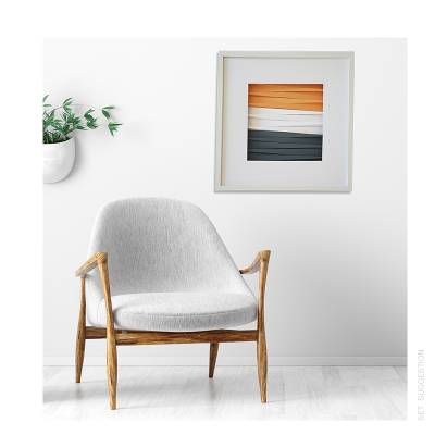 SOLIDS wall art | Arte em Papel | Laranja | Cinza | Branco