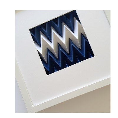 ZIGZAG Mini Wall Art | Arte em Papel | Azul | Branco
