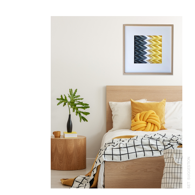 ZIGZAG Wall Art | Arte em Papel | Amarelo | Cinza | Branco