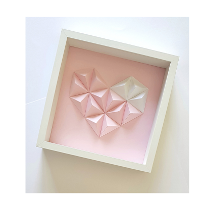 LOVE Mini Wall Art | Arte em Papel | Rosa | Branco