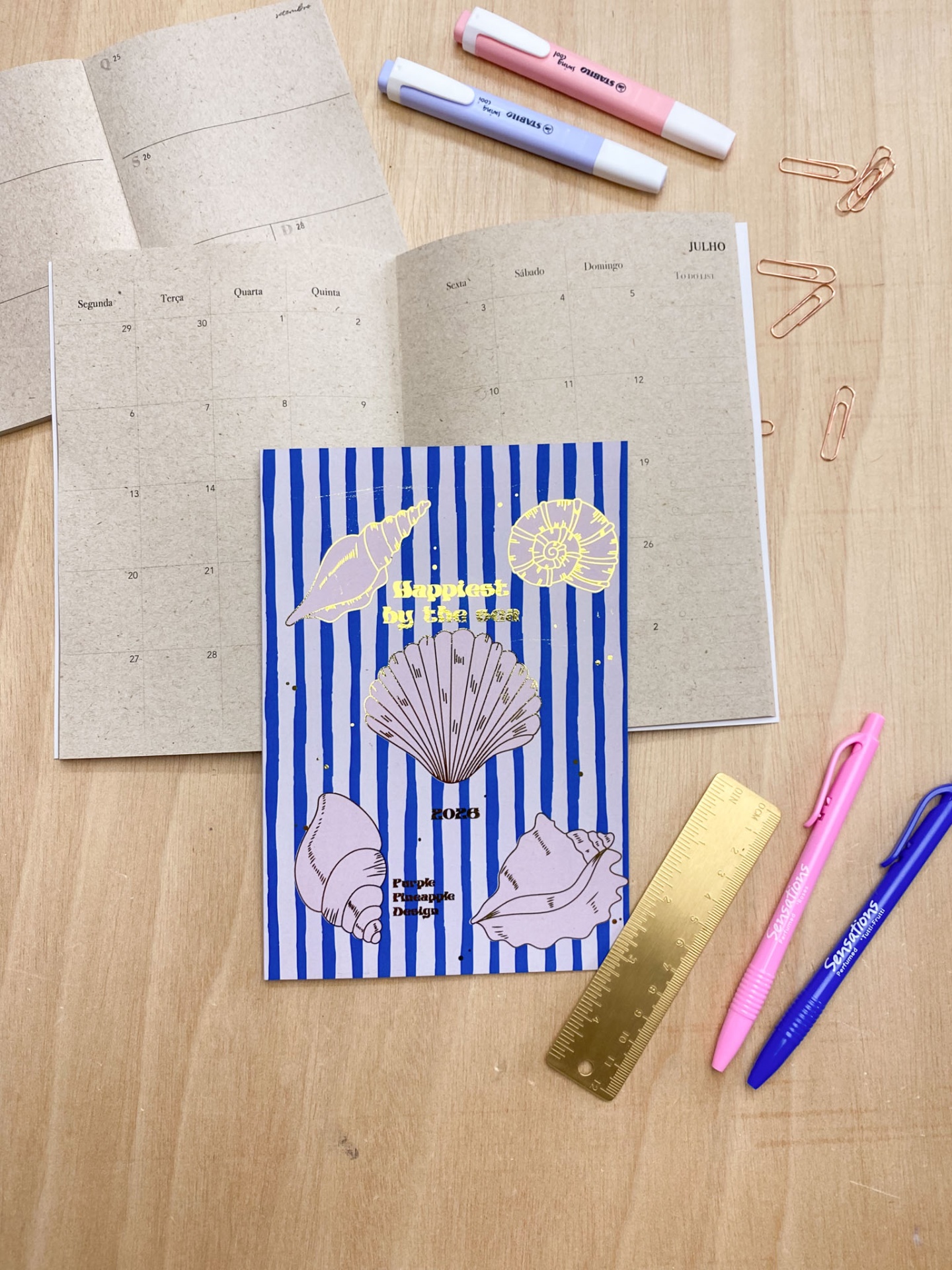 Agenda Mensal 2026 💙 Riscas Mar
