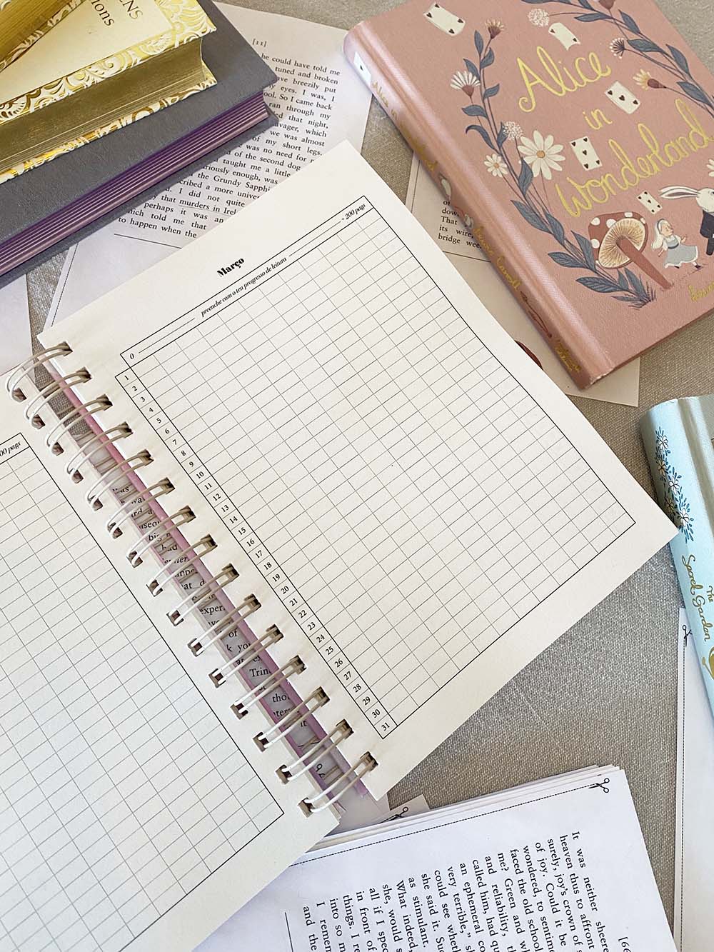 ✧ Gold and Blue ✧  I choose Fiction ✧ Planner Literário✧