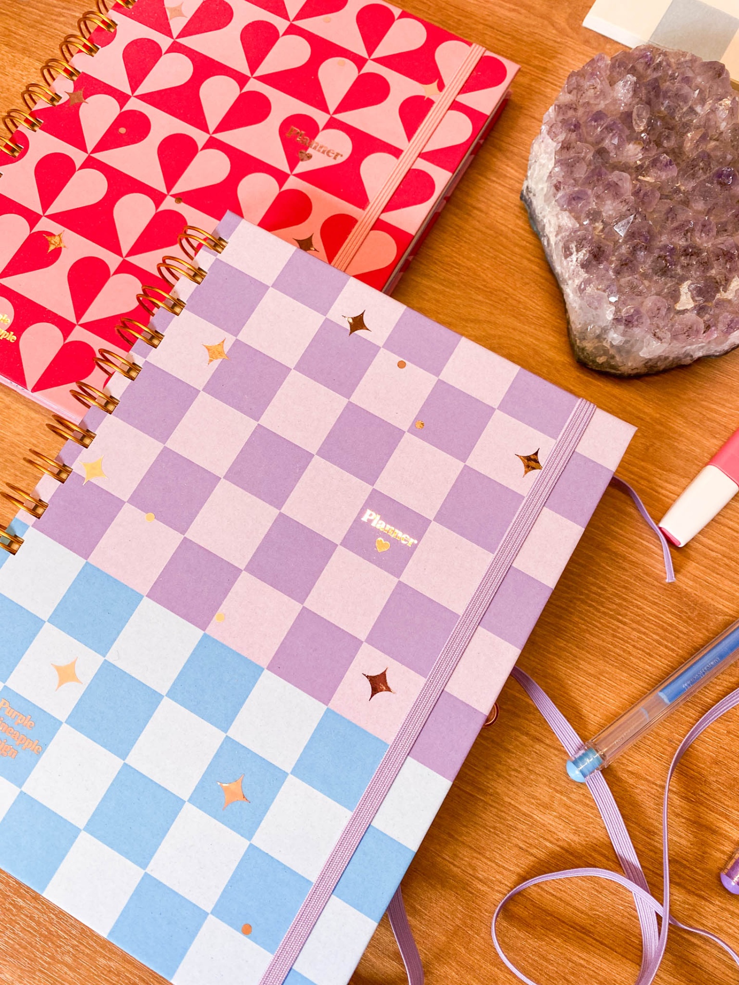 Agenda sem data ☼ Xadrez Lilás e Azul