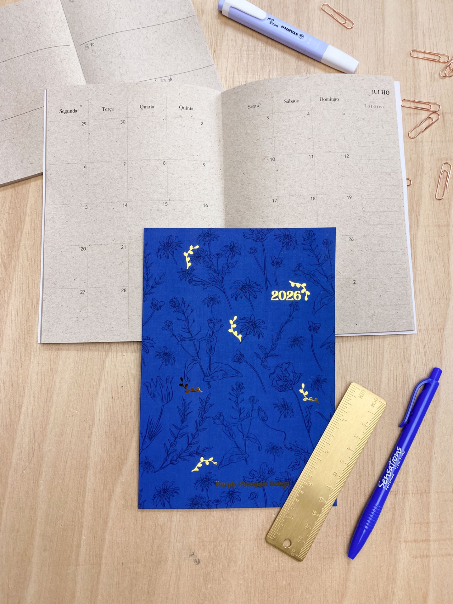 Agenda Mensal 2026 💙 Royal Blue ✨