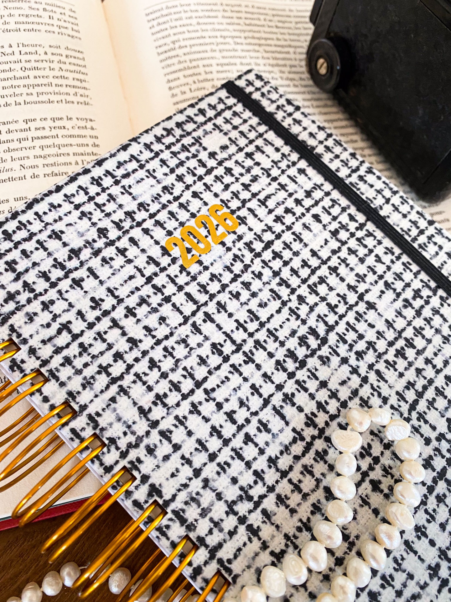 Agenda Diária Sem Horários 🖤 Tweed Preto e Branco 🤍 2026 Pautada ou Bullet A5 e A6