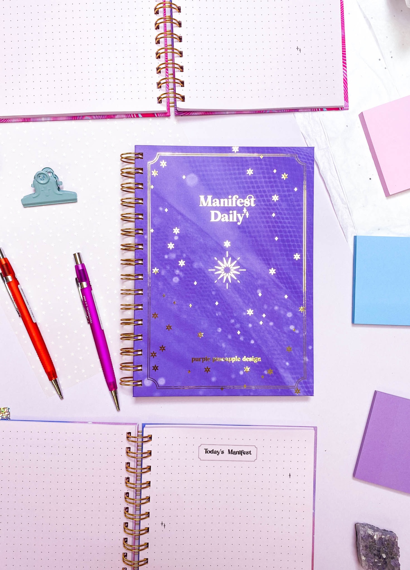✩ Caderno Manifest Daily Roxo ✩