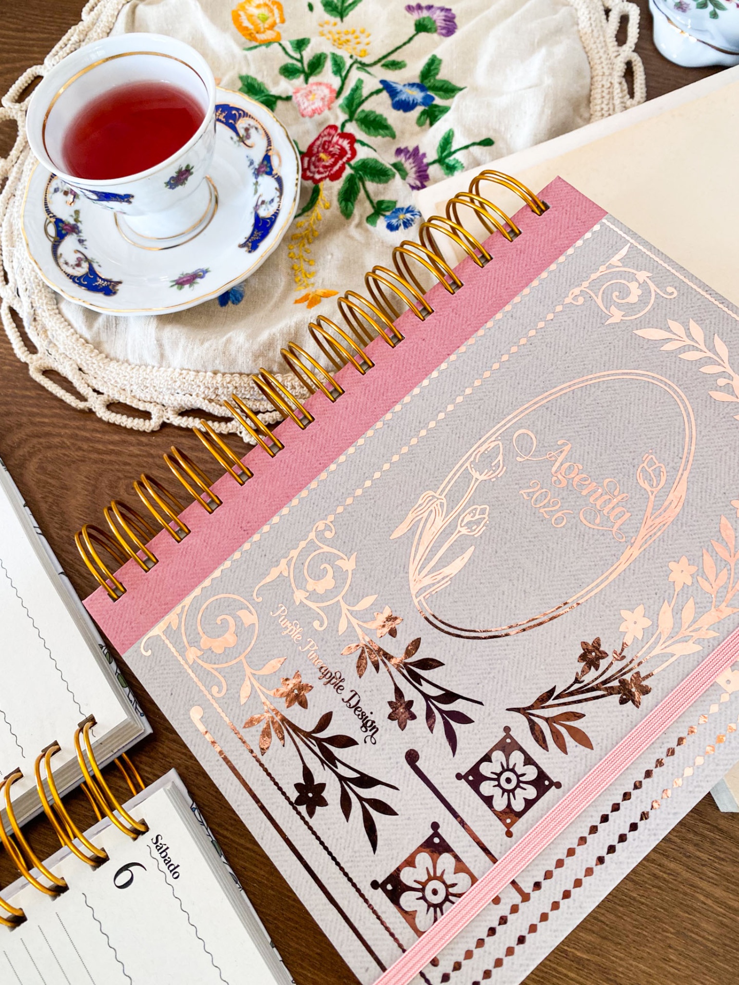 Agenda Diária 2026 🪻Jane Austen ❊ Bege e Rosa 💕 A4 e A5