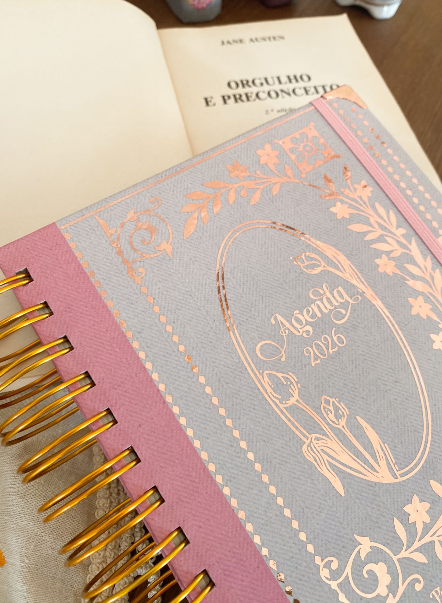 Agenda Semanal 2026 🪻Jane Austen ❊ Bege e Rosa 💕