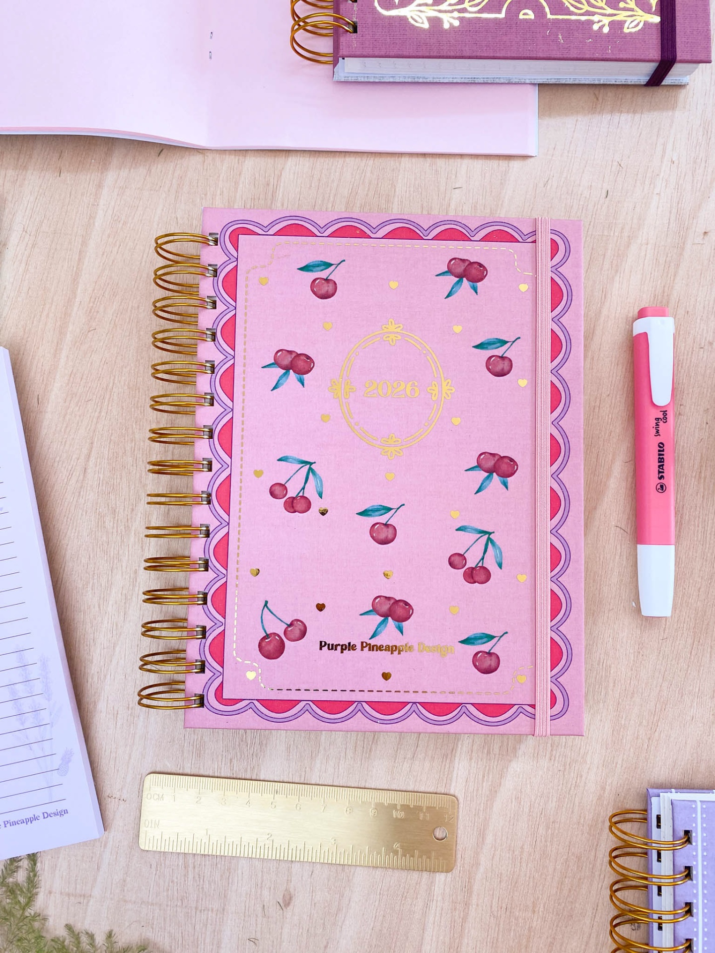 Agenda de Professor 2025/2026 🍒 Cerejas 💖 A4 e A5