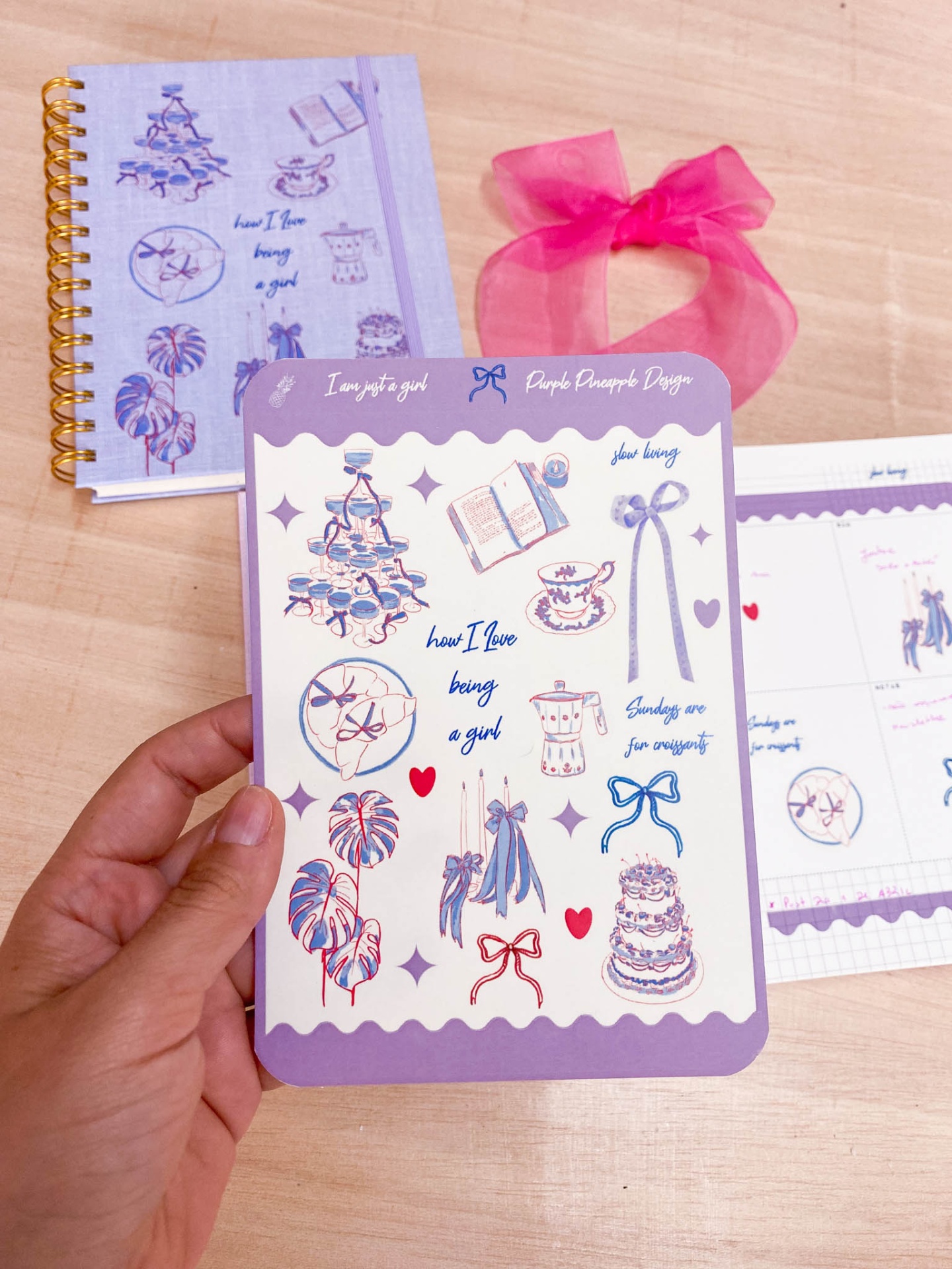 Autocolantes Transparentes 🎀 I am Just a Girl 💜 Lilás