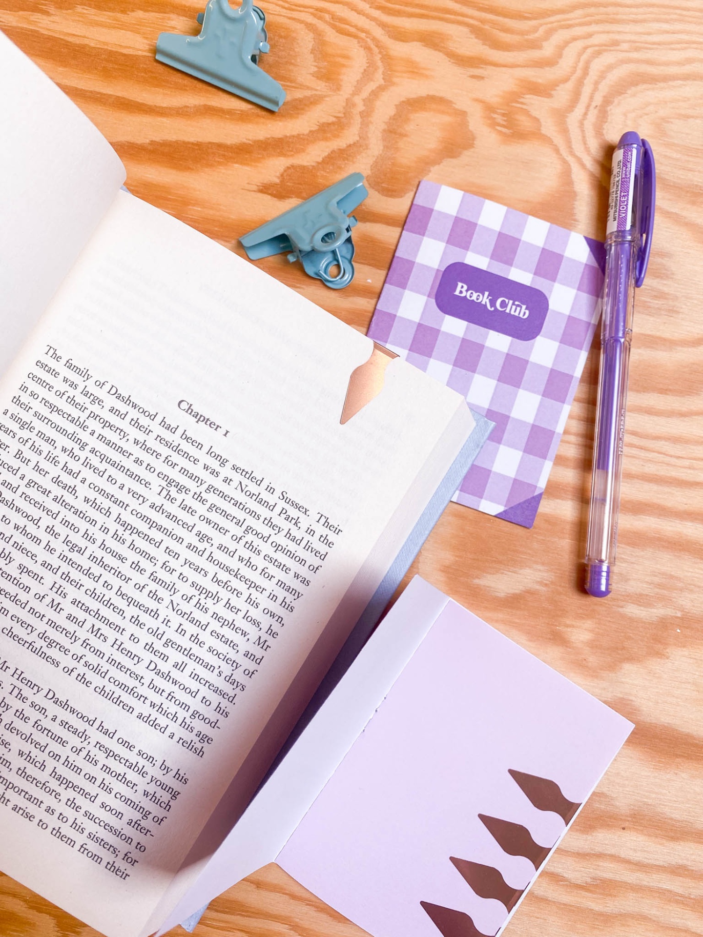 Marca páginas metálicos rose gold